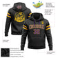 Custom Stitched Black Purple-Gold Football Pullover Sweatshirt Hoodie Limited