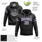 Custom Stitched Black Gray-Purple Football Pullover Sweatshirt Hoodie Limited