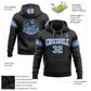 Custom Stitched Black Light Blue-White Football Pullover Sweatshirt Hoodie Limited