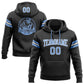 Custom Stitched Black Light Blue-White Football Pullover Sweatshirt Hoodie Limited