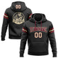 Custom Stitched Black Cream-Crimson Football Pullover Sweatshirt Hoodie Limited