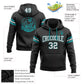 Custom Stitched Black White-Aqua Football Pullover Sweatshirt Hoodie Limited