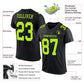 Custom Black Neon Green Mesh Authentic Football Jersey Limited