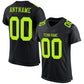 Custom Black Neon Green Mesh Authentic Football Jersey Limited
