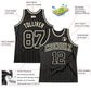 Custom Black Cream Pinstripe Black-Cream Authentic Basketball Jersey Limited