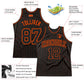 Custom Black Orange Pinstripe Black-Orange Authentic Basketball Jersey Limited