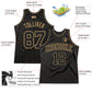 Custom Black Old Gold Pinstripe Black-Old Gold Authentic Basketball Jersey Limited