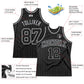 Custom Black Gray Pinstripe Black-Gray Authentic Basketball Jersey Limited
