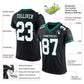 Custom Black White-Midnight Green Mesh Authentic Football Jersey Limited