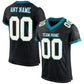 Custom Black White-Teal Mesh Authentic Football Jersey Limited