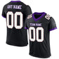 Custom Black White-Purple Mesh Authentic Football Jersey Limited