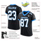 Custom Black White-Electric Blue Mesh Authentic Football Jersey Limited