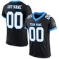 Custom Black White-Electric Blue Mesh Authentic Football Jersey Limited