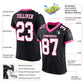 Custom Black White-Pink Mesh Authentic Football Jersey Limited