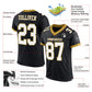 Custom Black White-Old Gold Mesh Authentic Football Jersey Limited