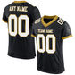 Custom Black White-Old Gold Mesh Authentic Football Jersey Limited
