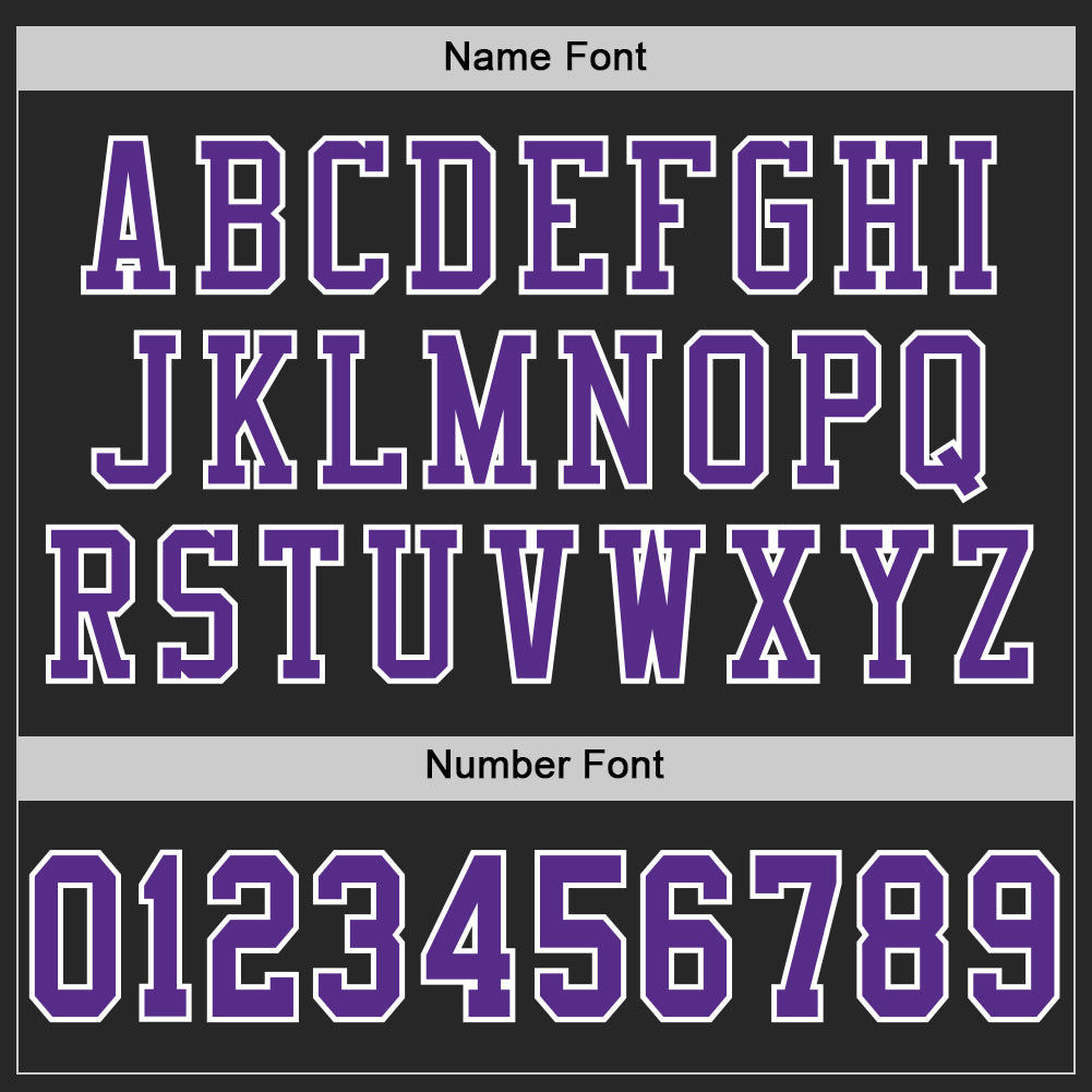 Custom Black Purple-White Mesh Authentic Football Jersey Limited