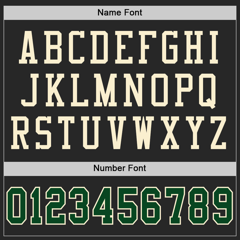 Custom Black Green-Cream Mesh Authentic Football Jersey Limited