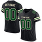Custom Black Green-Cream Mesh Authentic Football Jersey Limited
