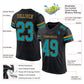 Custom Black Teal-Old Gold Mesh Authentic Football Jersey Limited