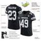 Custom Black White-Gray Mesh Authentic Football Jersey Limited