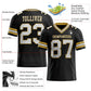 Custom Black White-Old Gold Mesh Authentic Football Jersey Limited