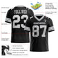 Custom Black White-Gray Mesh Authentic Football Jersey Limited