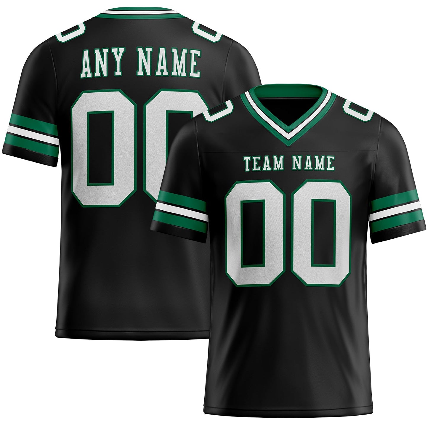 Custom Black White-Kelly Green Mesh Authentic Football Jersey Limited