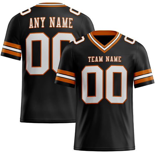 Custom Black White-Texas Orange Mesh Authentic Football Jersey Limited