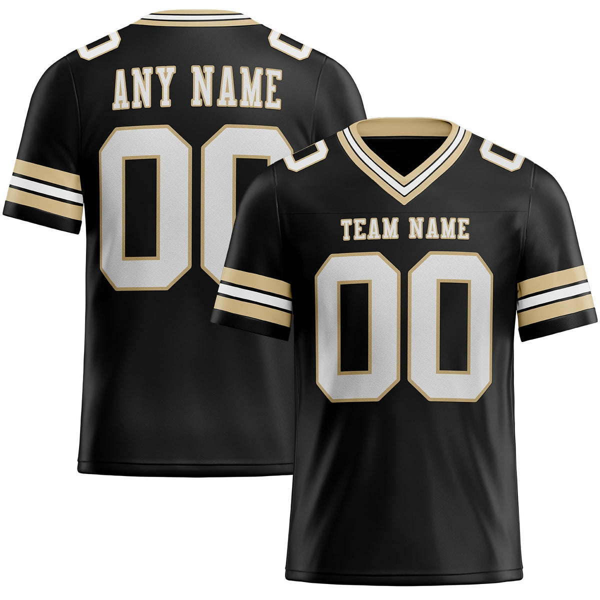 Custom Black White-Vegas Gold Mesh Authentic Football Jersey Limited