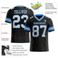 Custom Black White-Electric Blue Mesh Authentic Football Jersey Limited