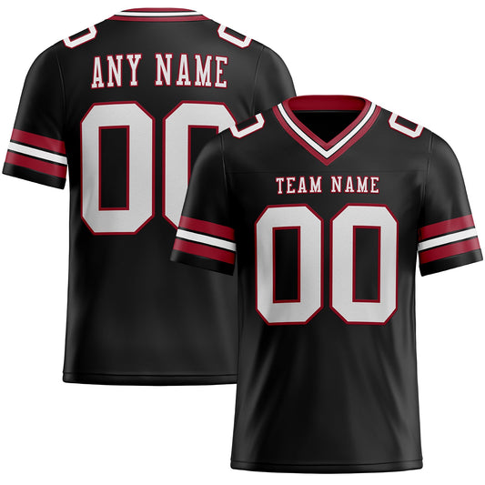 Custom Black White-Cardinal Mesh Authentic Football Jersey Limited