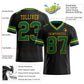 Custom Black Kelly Green-Gold Mesh Authentic Football Jersey Limited