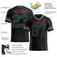 Custom Black Kelly Green-Pink Mesh Authentic Football Jersey Limited