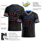 Custom Black Electric Blue-Orange Mesh Authentic Football Jersey Limited