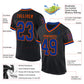 Custom Black Royal-Orange Mesh Authentic Throwback Football Jersey Limited