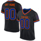 Custom Black Royal-Orange Mesh Authentic Throwback Football Jersey Limited