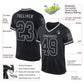 Custom Black Gray Mesh Authentic Throwback Football Jersey Limited