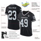 Custom Black Silver-Gray Mesh Authentic Throwback Football Jersey Limited