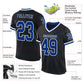 Custom Black Royal-White Mesh Authentic Throwback Football Jersey Limited