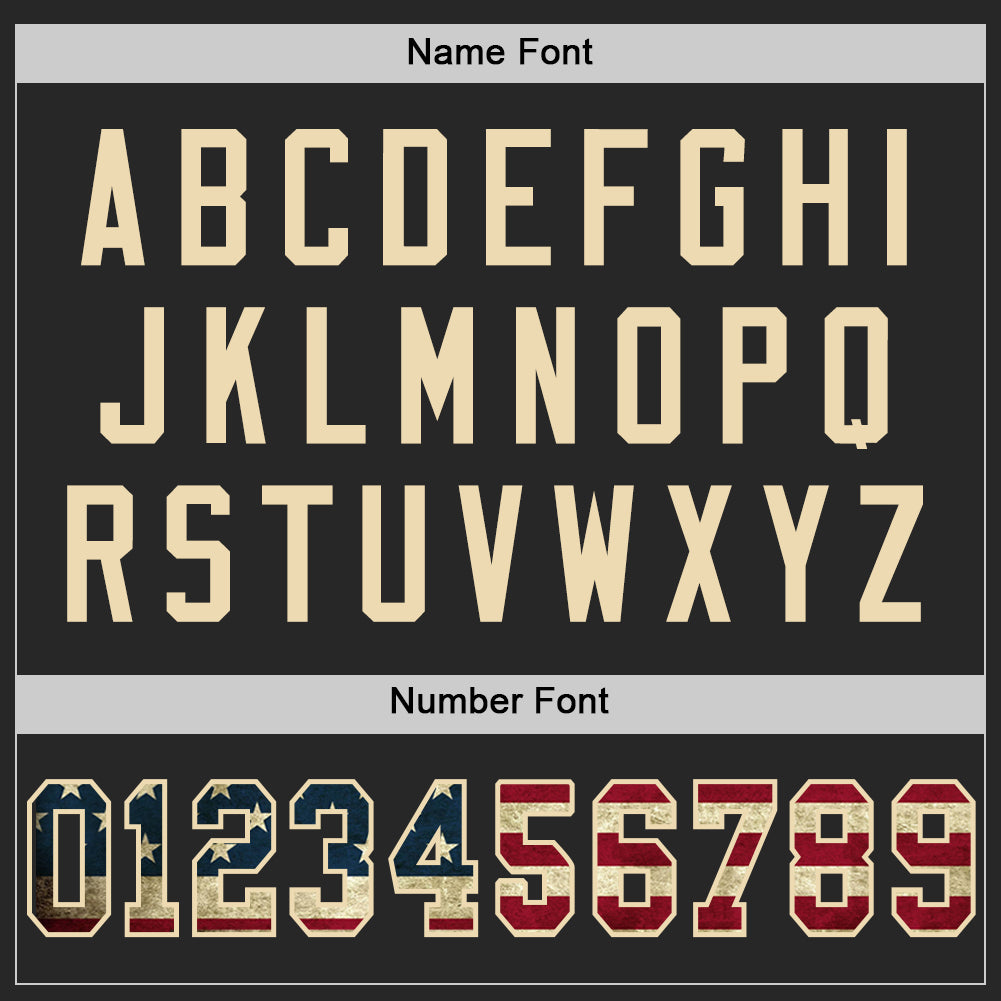 Custom Black Vintage USA Flag-Cream Mesh Authentic Throwback Football Jersey Limited