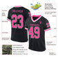 Custom Black Pink-White Mesh Authentic Throwback Football Jersey Limited