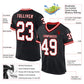 Custom Black White-Red Mesh Authentic Throwback Football Jersey Limited