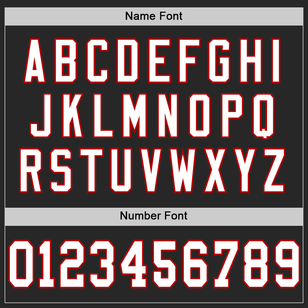 Custom Black White-Red Mesh Authentic Throwback Football Jersey Limited