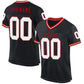 Custom Black Gray-Red Mesh Authentic Throwback Football Jersey Limited