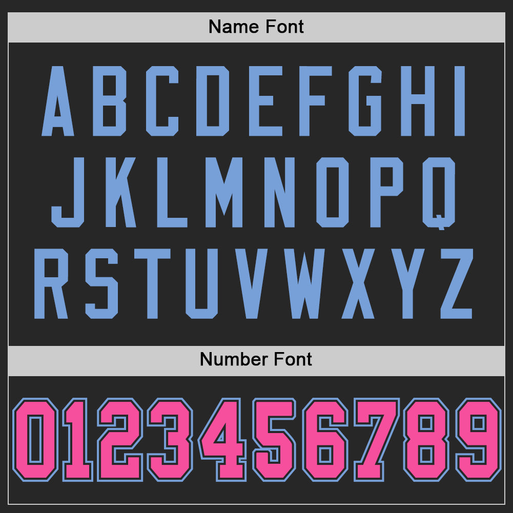 Custom Black Pink-Light Blue Mesh Authentic Throwback Football Jersey Limited