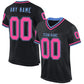 Custom Black Pink-Light Blue Mesh Authentic Throwback Football Jersey Limited