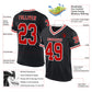 Custom Black Red-White Mesh Authentic Throwback Football Jersey Limited