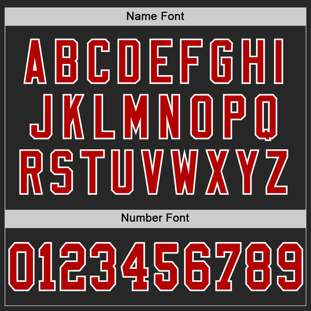 Custom Black Red-White Mesh Authentic Throwback Football Jersey Limited