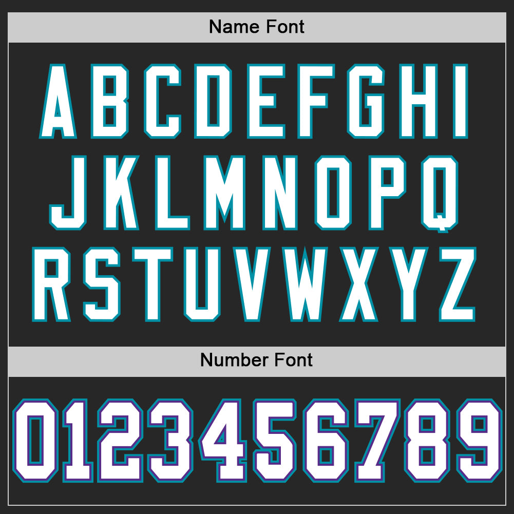 Custom Black Purple-Teal Mesh Authentic Throwback Football Jersey Limited